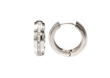 Rhodium Plated | Plain Hoop Earrings